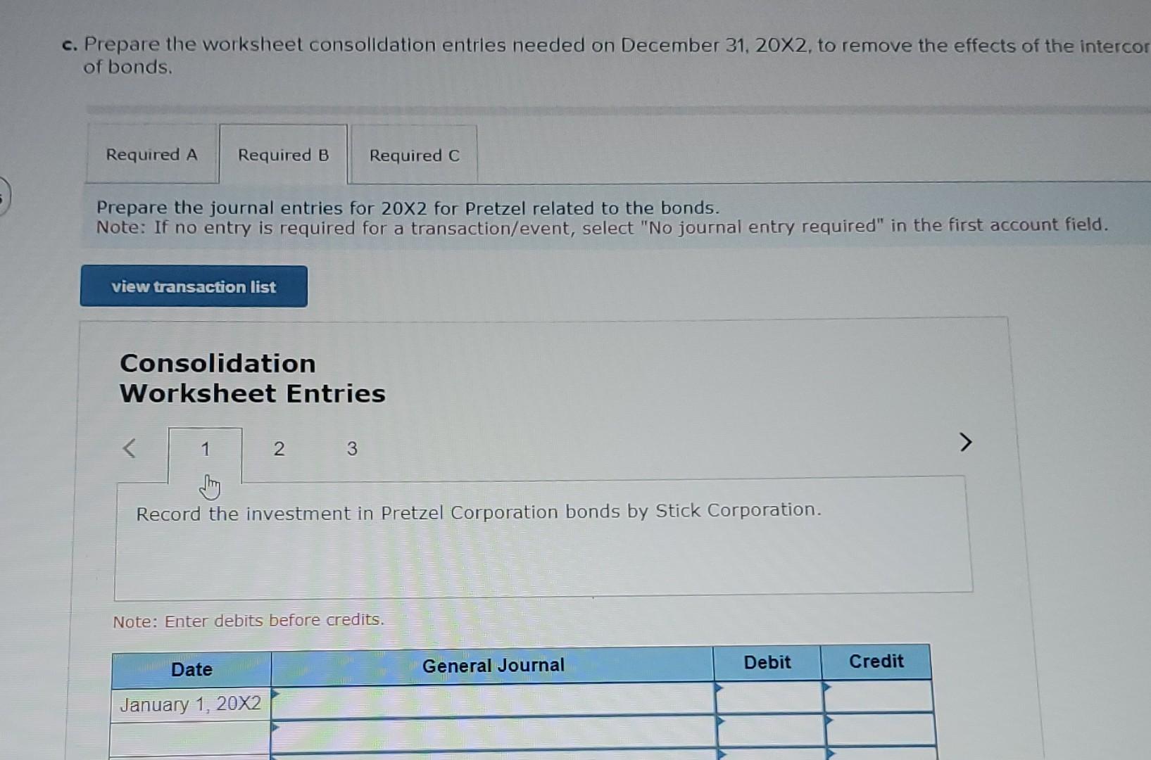 Solved Prepare The Worksheet Consolidation Entries Needed On | Chegg.com