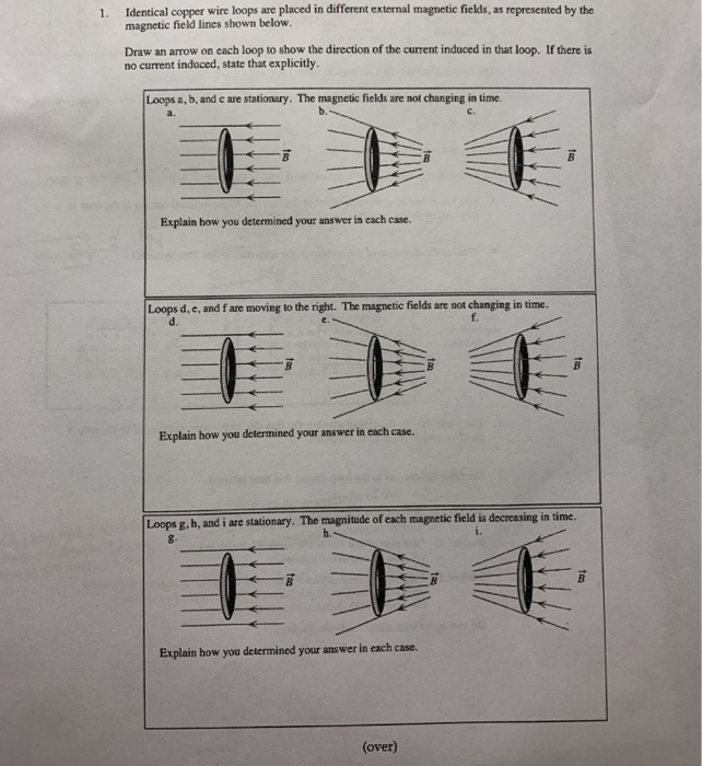 Solved 1. Identical copper wire loops are placed in | Chegg.com