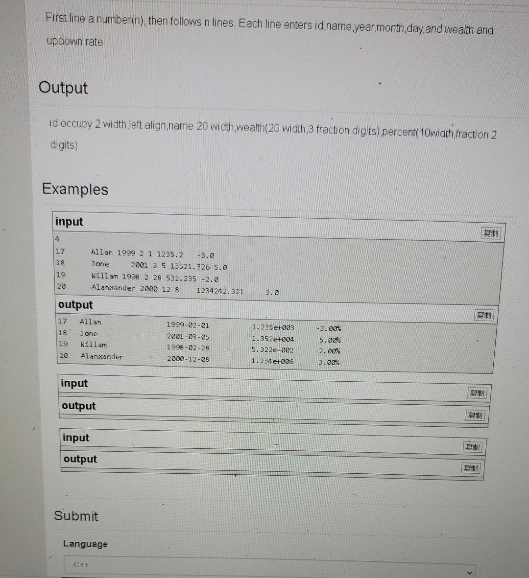 Solved Create a well-formatted output. The following table | Chegg.com