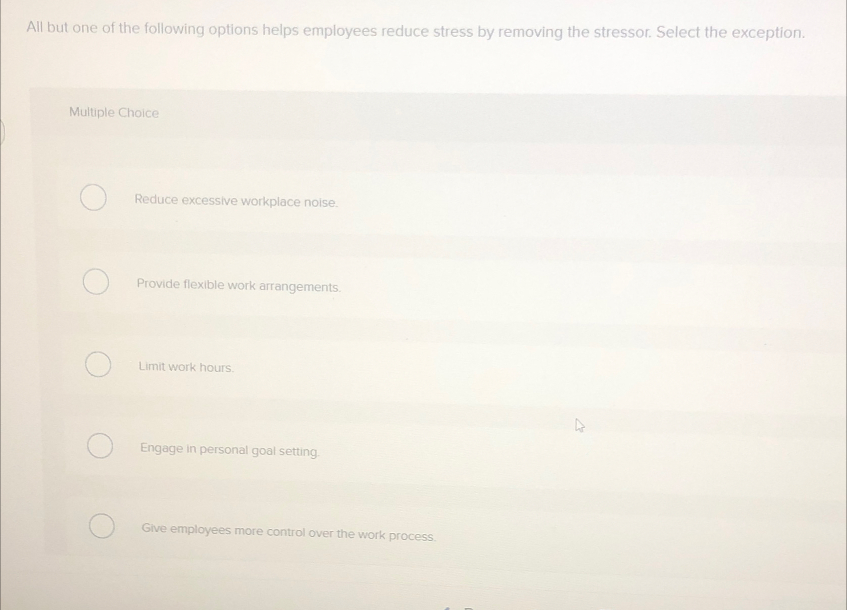 Solved All but one of the following options helps employees | Chegg.com