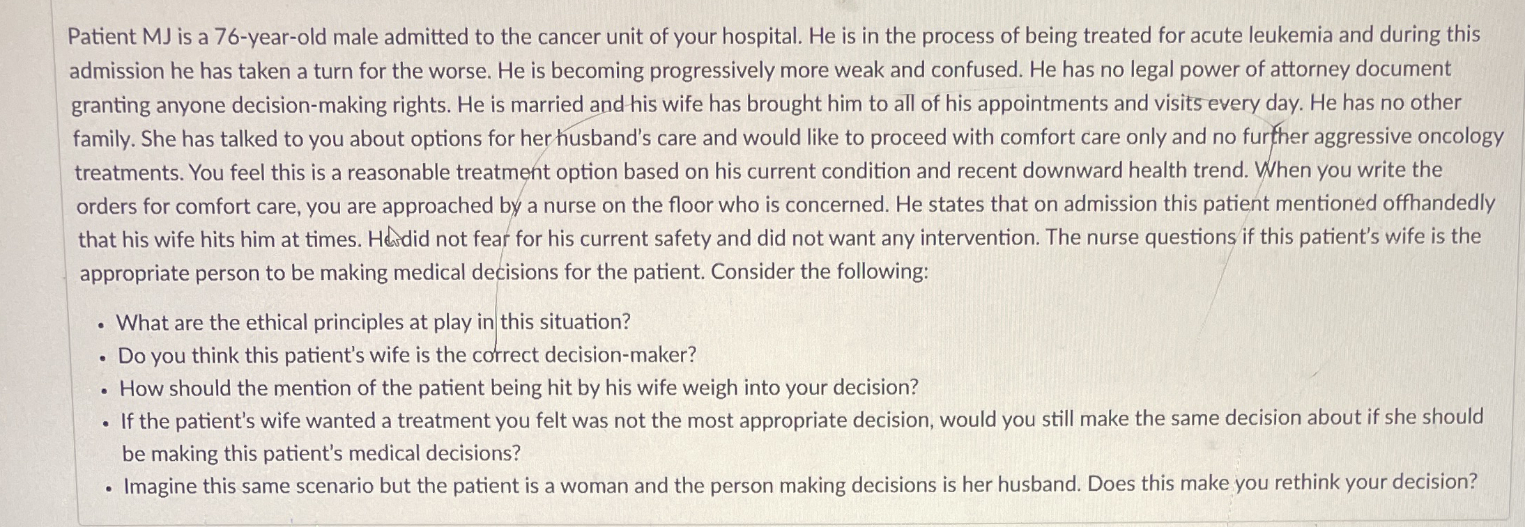 Solved Patient MJ ﻿is a 76 -year-old male admitted to the | Chegg.com