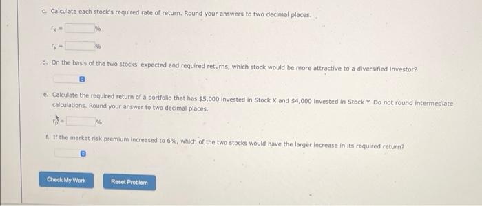 Solved Excel Online Structured Activity: Evaluating risk and | Chegg.com