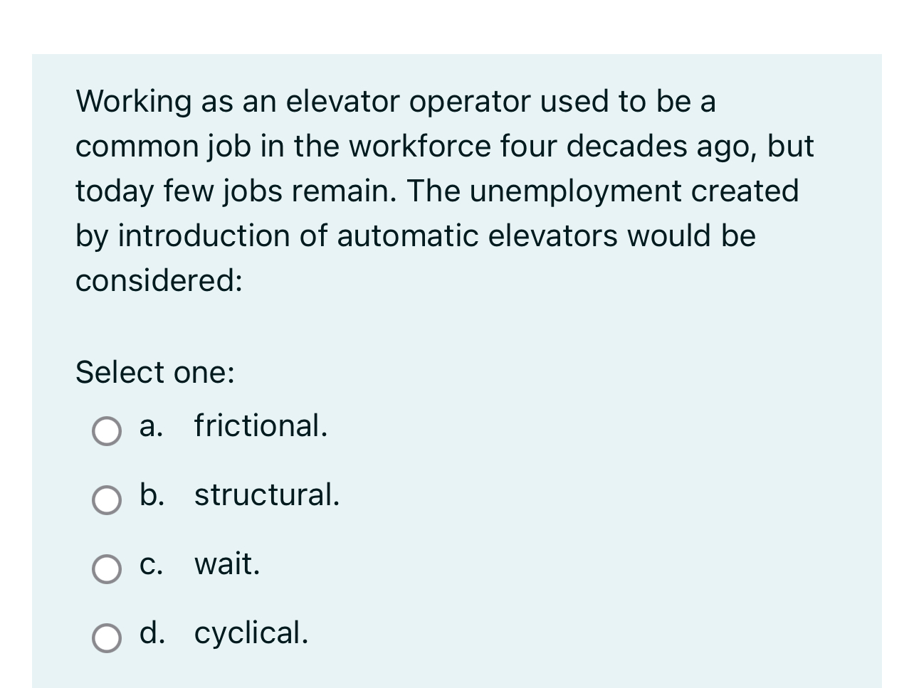 Solved Working as an elevator operator used to be a common | Chegg.com