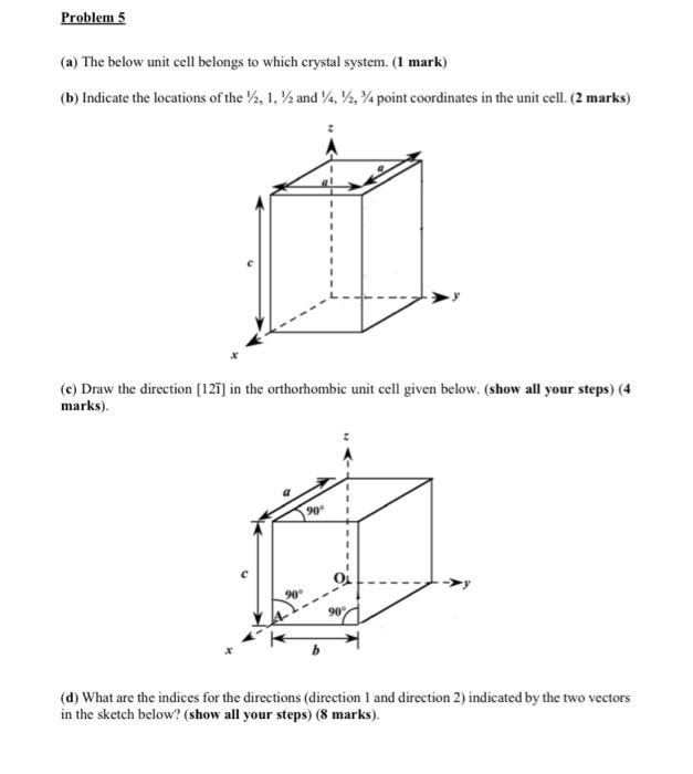 Solved (a) The below unit cell belongs to which crystal | Chegg.com