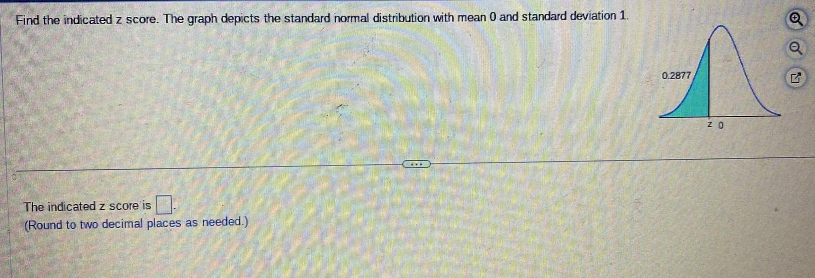 Solved Find The Indicated Z Score. The Graph Depicts The | Chegg.com