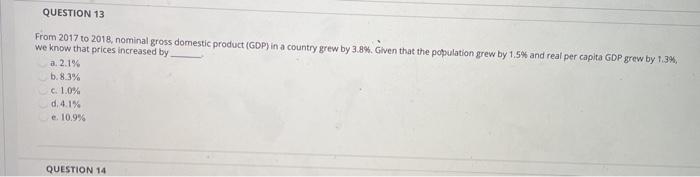 Solved QUESTION 12 Annual real per capita gross domestic | Chegg.com