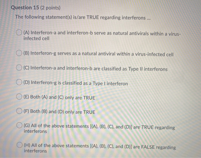 Solved Question 15 (2 Points) The Following Statement(S) | Chegg.com Solved Question 15 (2 Points) The Following Statement(S) | Chegg.com