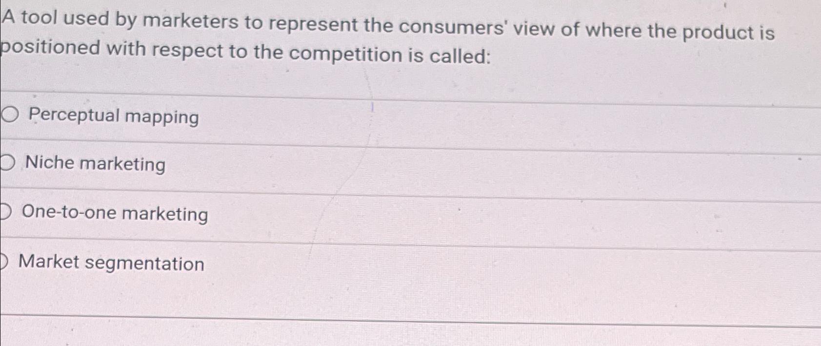 Solved A Tool Used By Marketers To Represent The Consumers' | Chegg.com