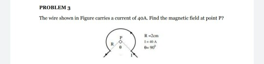 Solved PROBLEM 3 The wire shown in Figure carries a current | Chegg.com