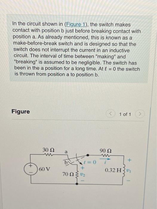 Solved In The Circuit Shown In (Figure 1), The Switch Makes | Chegg.com