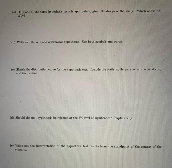 Solved " 1. (2) For Each Of The Following Scenarios, The | Chegg.com