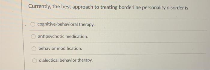 Cognitive-Behavioral Treatment of Borderline Personality Disorder