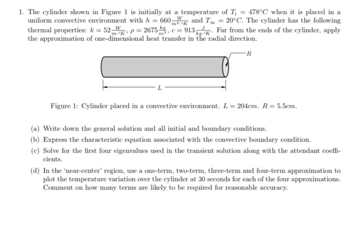 Solved 1. The cylinder shown in Figure 1 is initially at a | Chegg.com