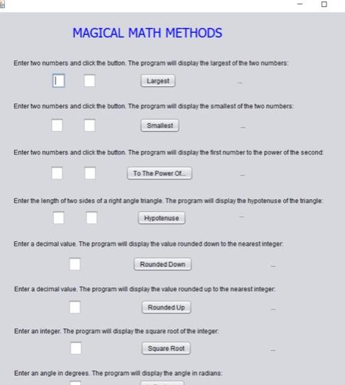 Your task is to create a MAGICAL MATH METHODS program | Chegg.com