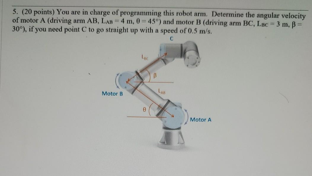 Solved 5. (20 points) You are in charge of programming this | Chegg.com