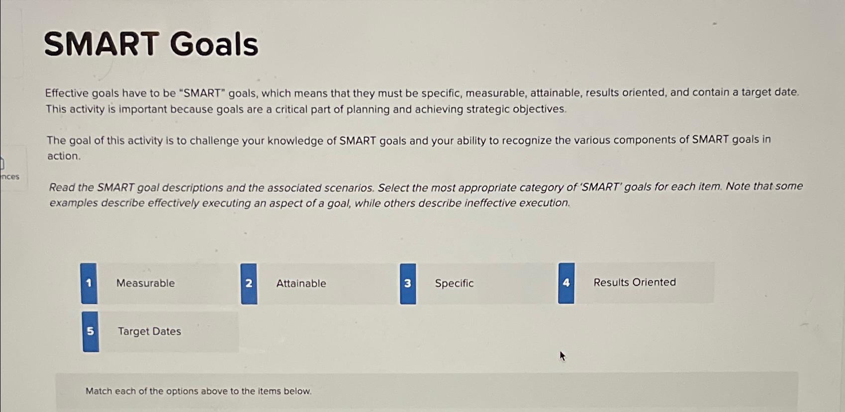 Solved SMART GoalsEffective goals have to be "SMART" goals, | Chegg.com