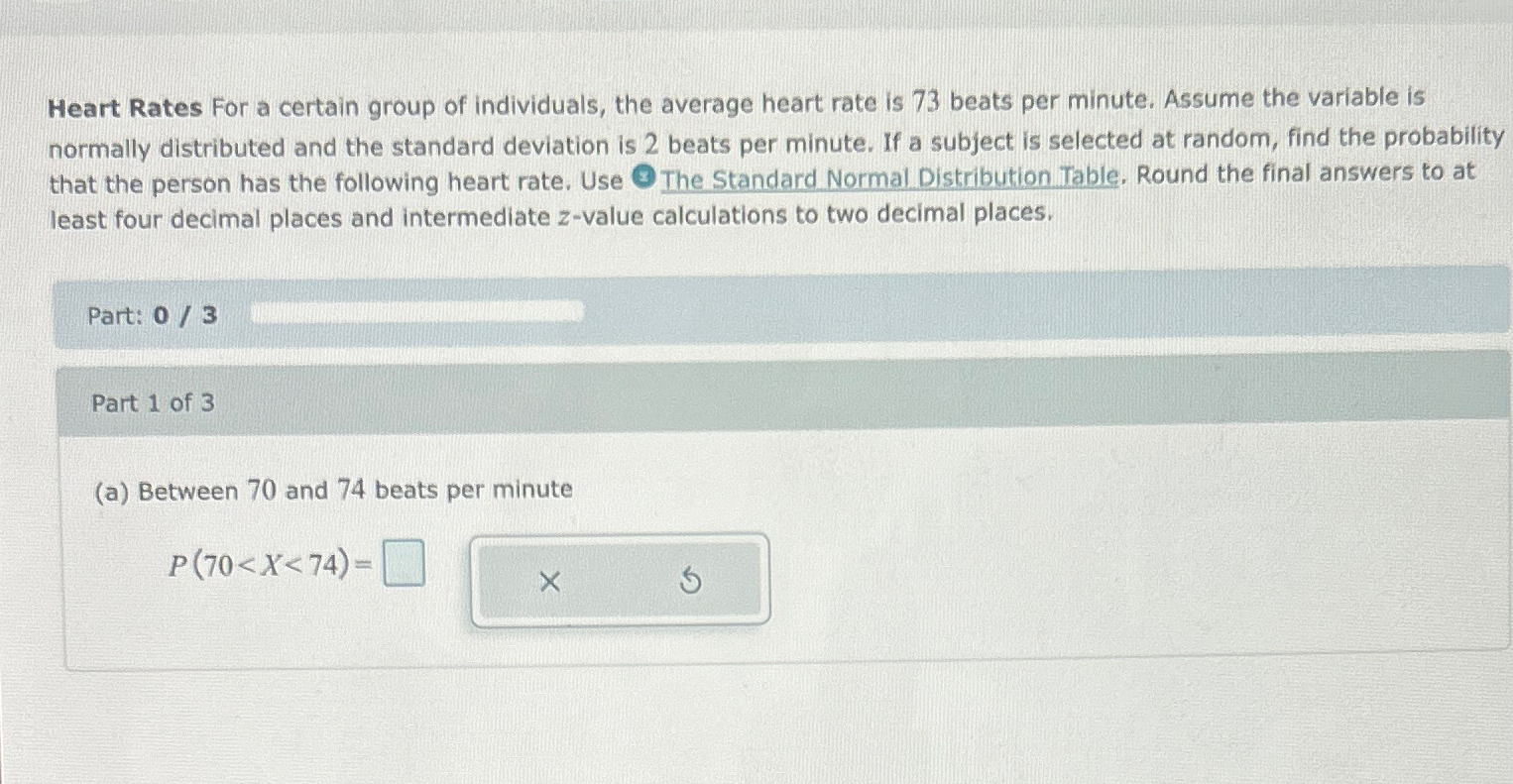 Solved Heart Rates For a certain group of individuals, the | Chegg.com