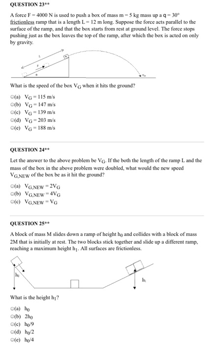 Solved Question 23 A Force F 4000 N Is Used To Push A B Chegg Com