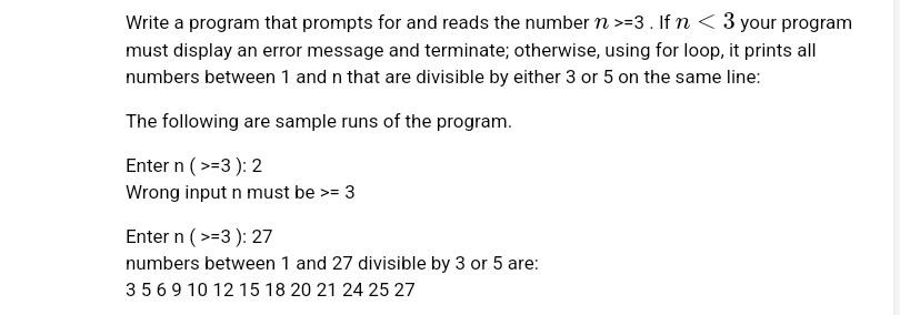 Solved Write a program that prompts for and reads the number | Chegg.com