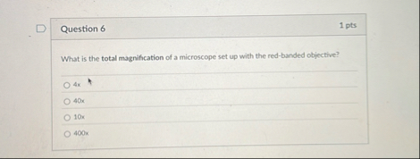 Solved Question 61 ﻿ptsWhat is the total magnification of a | Chegg.com
