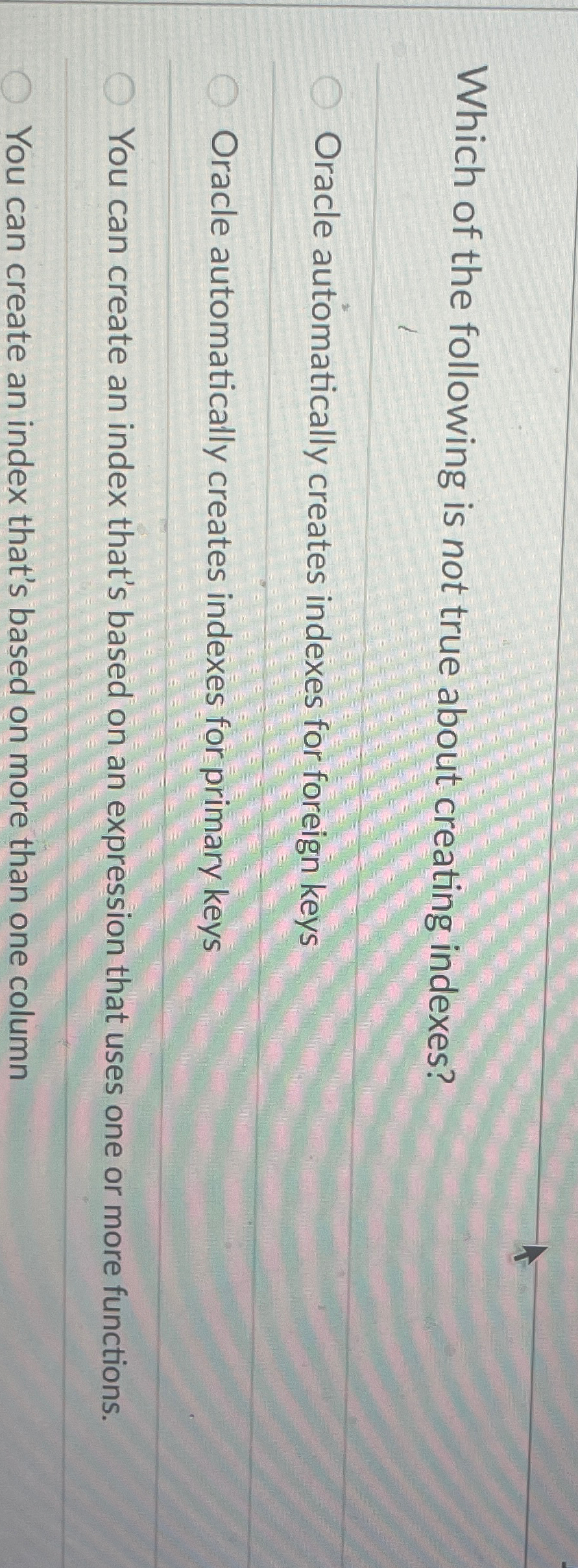 Solved Which of the following is not true about creating | Chegg.com