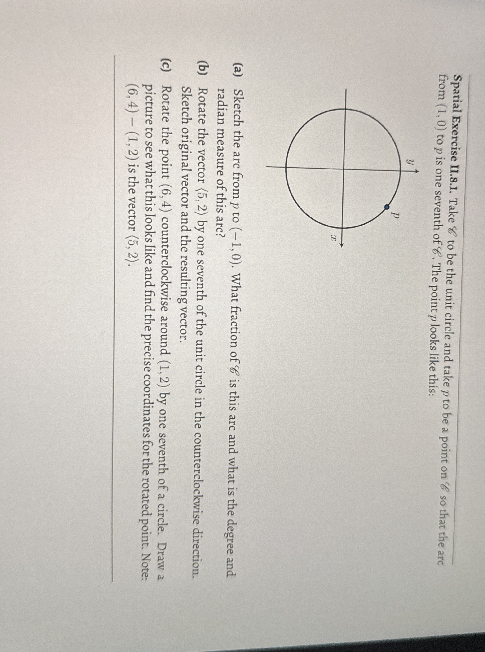 Spatial Exercise II.8.1. ﻿Take C ﻿to be the unit