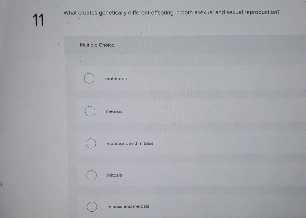 Solved what creates genetically different offspring in both | Chegg.com