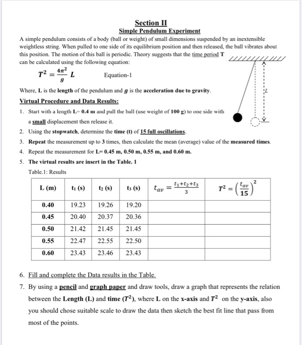 questions and answers about the simple pendulum experiment