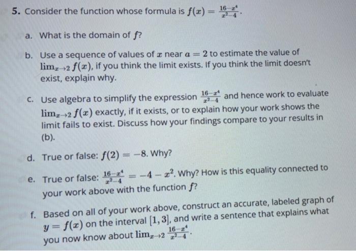 Solved 5. Consider the function whose formula is f(x) = 16. | Chegg.com