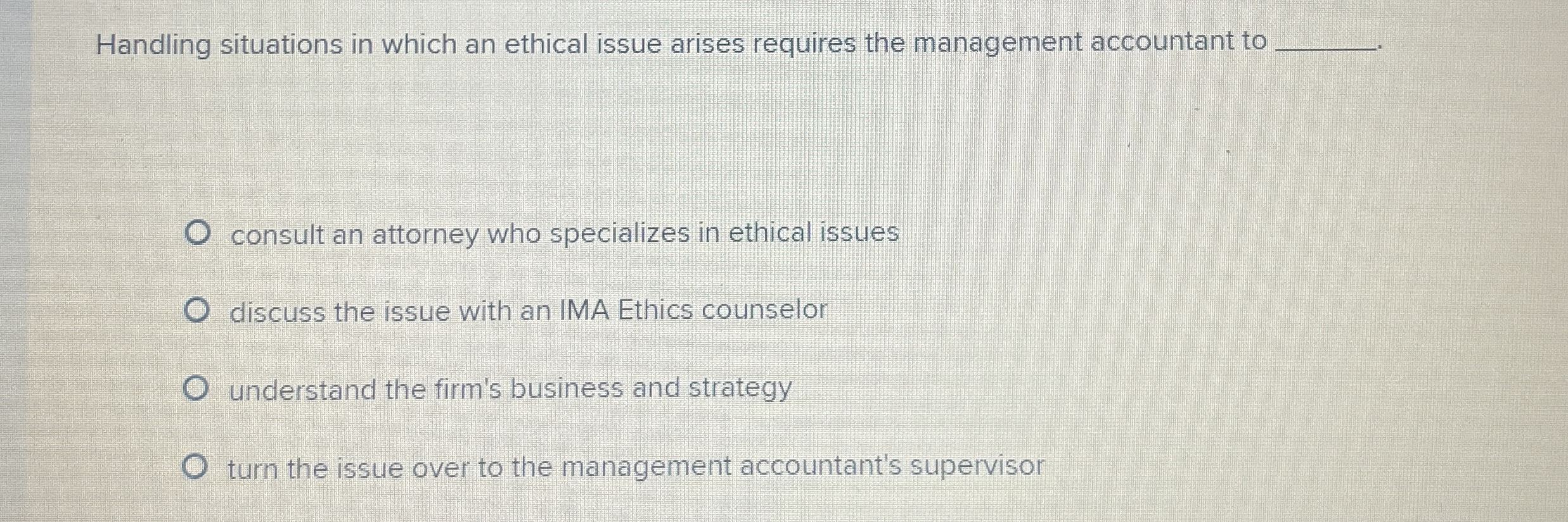 Solved Handling situations in which an ethical issue arises | Chegg.com