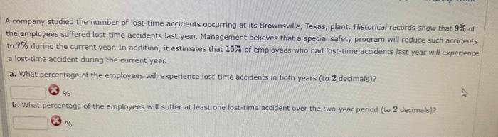 Solved A Company Studied The Number Of Lost-time Accidents | Chegg.com