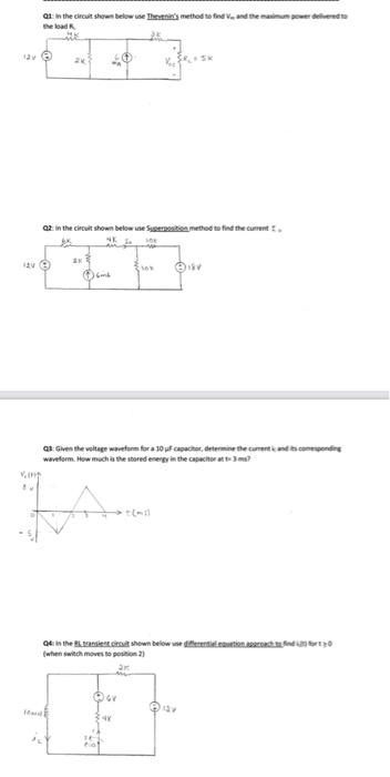 Solved Q1 in the circuit shown below use This method to find | Chegg.com