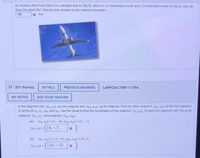 An airplane flies from City A in a straight line to City B, which is 110 kilometers north and 155 kilometers west of City A. 