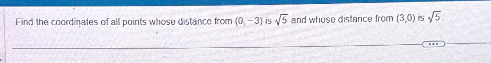 Solved Find the coordinates of all points whose distance | Chegg.com