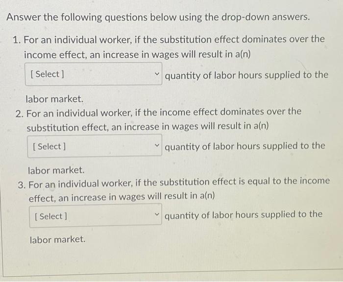 Solved Match the following labor supply curves with the | Chegg.com