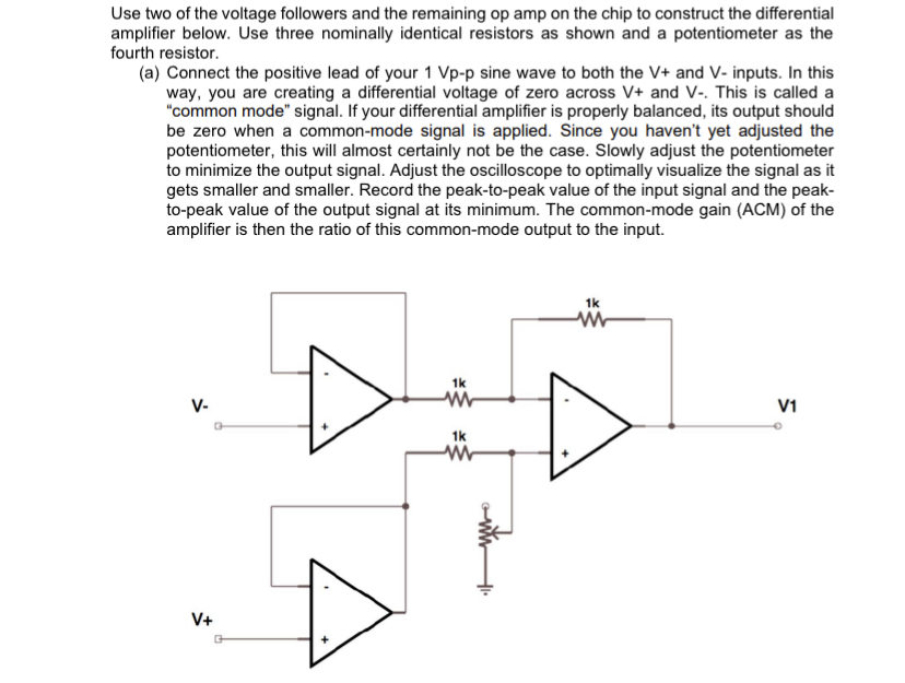 Solved Use Two Of The Voltage Followers And The Remaining Op | Chegg.com