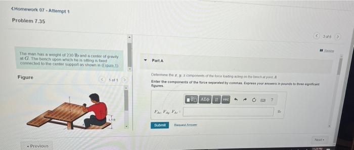Solved Homework 07 - Attempt Problem 7.35 300 The man has a | Chegg.com