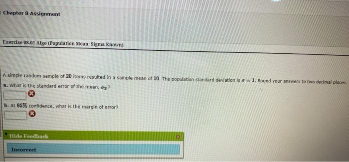 Solved = Chapter 8 Assignment Exercise 08.01 Algo | Chegg.com
