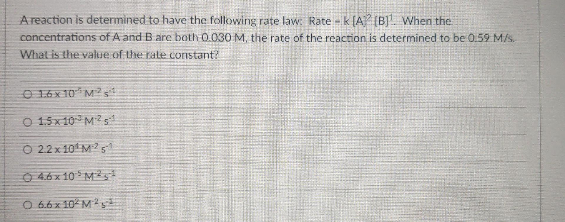 Solved A reaction is determined to have the following rate | Chegg.com
