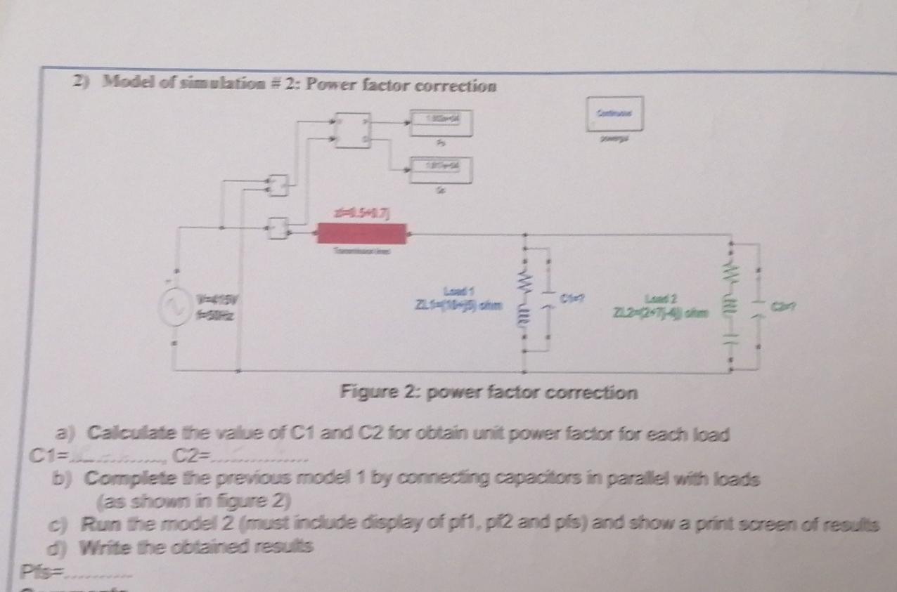 Solved 1) Model of simulation #1: Power measurement coming | Chegg.com
