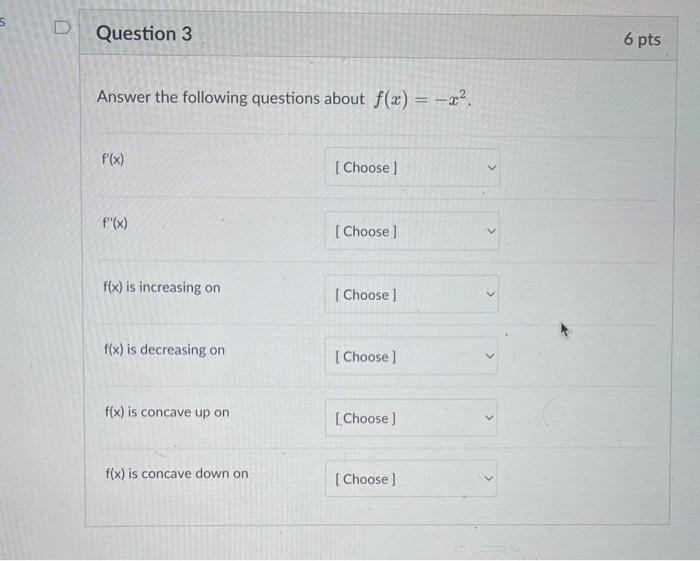 Solved D Question 1 2 pts Matching The first derivative of a | Chegg.com