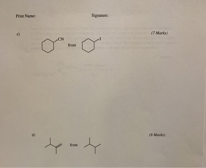 Solved 5) Propose A Synthesis That Would Form Each Of The | Chegg.com