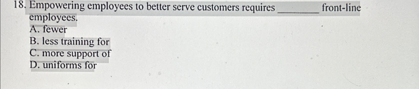 Solved Empowering employees to better serve customers | Chegg.com