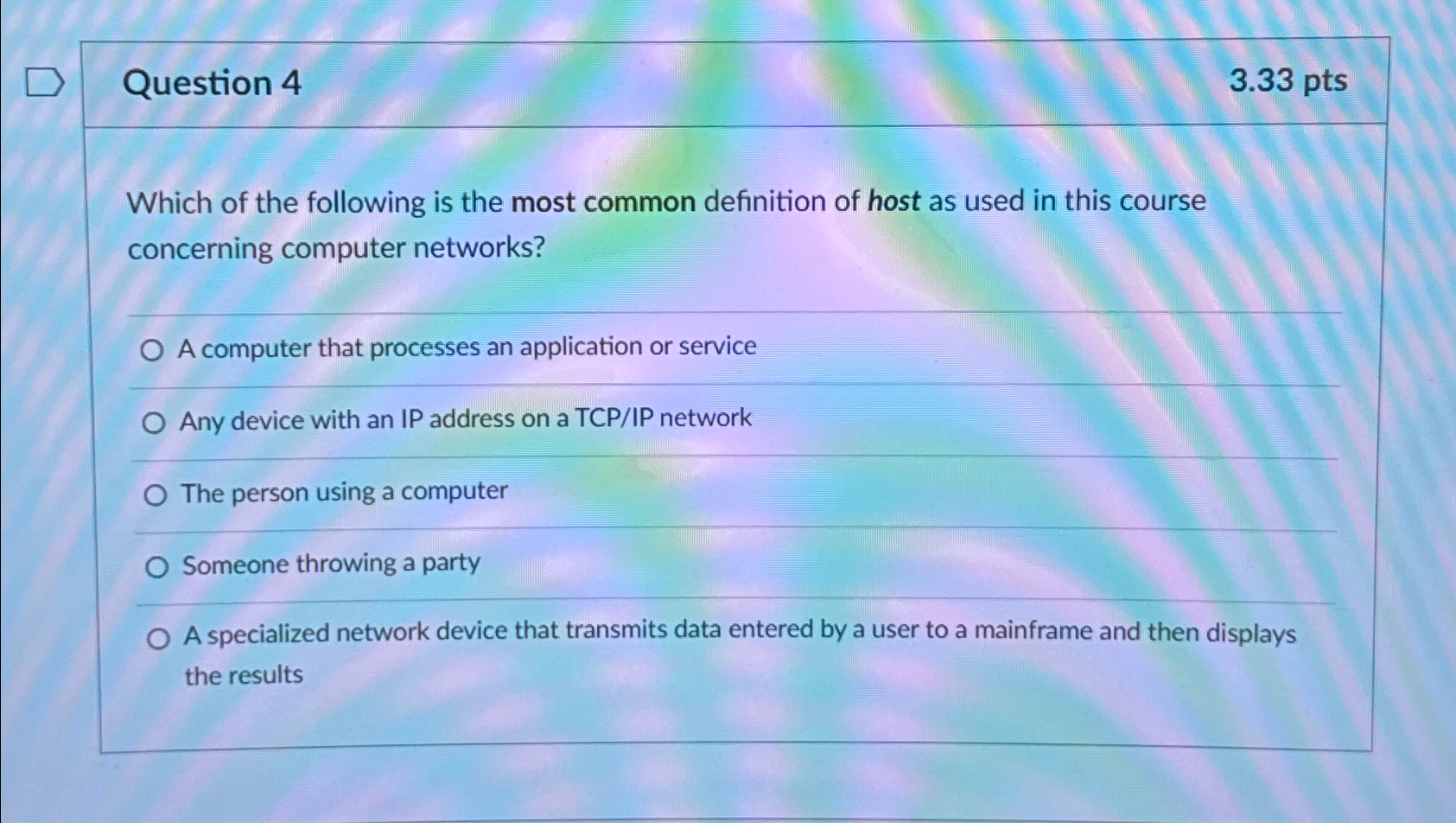 Solved Question 43.33 ﻿ptsWhich of the following is the most | Chegg.com