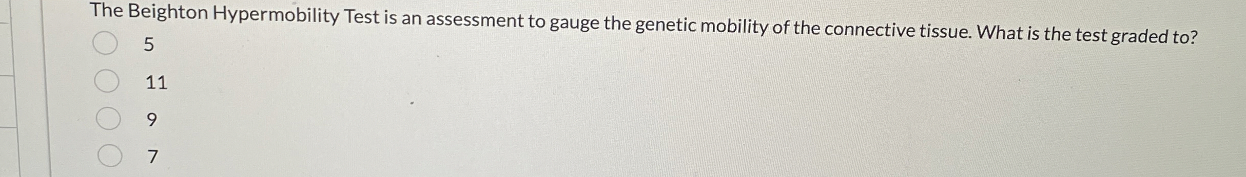 Solved The Beighton Hypermobility Test is an assessment to | Chegg.com