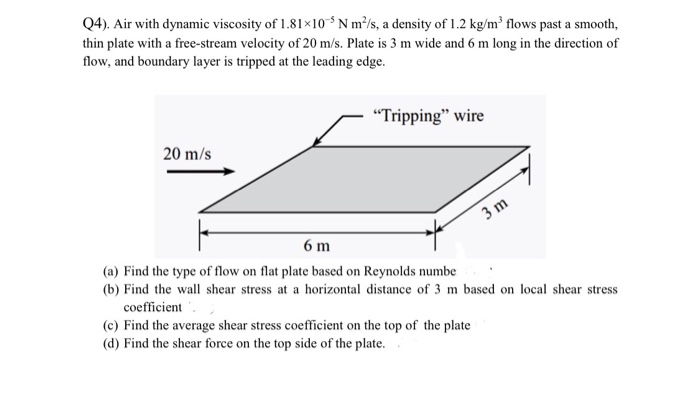 Solved Q4 Air With Dynamic Viscosity Of 1 81 10 N M Chegg Com