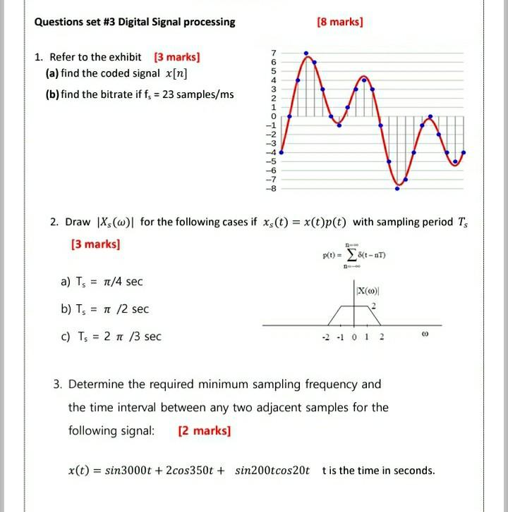 Solved Questions set #3 Digital Signal processing [8 marks) | Chegg.com