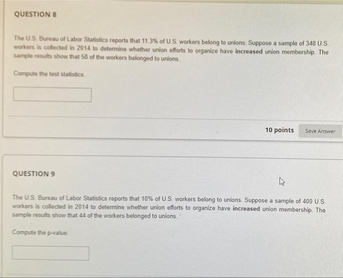 Solved QUESTIONS The US Bureau Of Labor Statistics Reports | Chegg.com