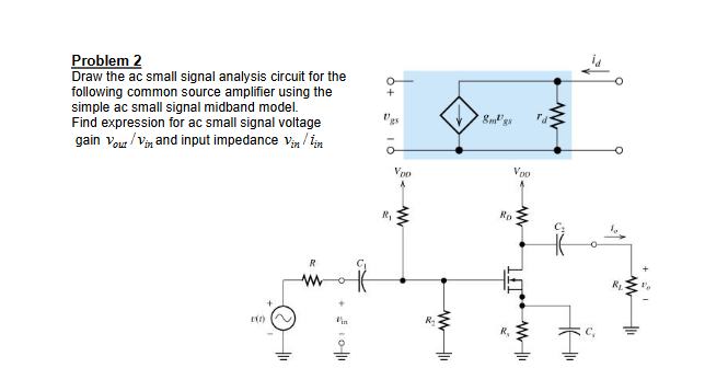 Solved Problem 2Draw the ac ﻿small signal analysis circuit | Chegg.com