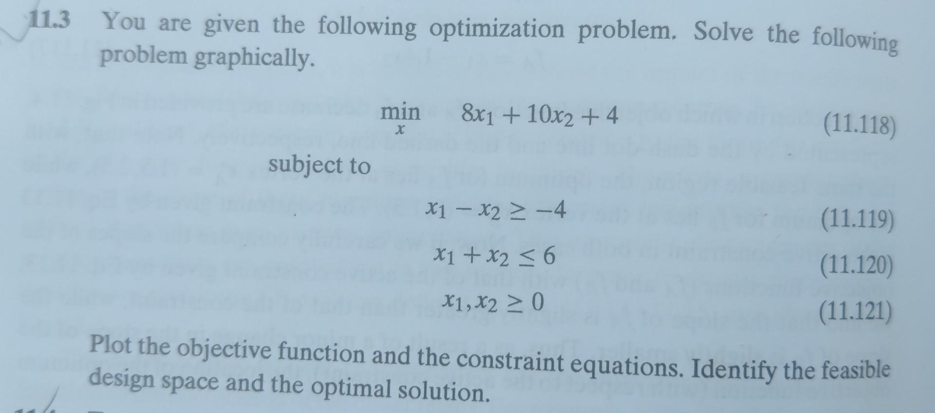 Solved 1.3 You Are Given The Following Optimization Problem. | Chegg.com